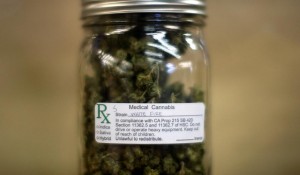 A jar of medical marijuana is displayed at the California Heritage Market in Los Angeles. David McNew / REUTERS