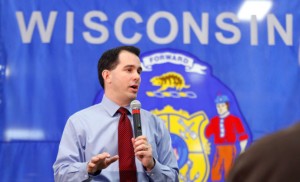 Wisconsin Governor Scott Walker, 2013. CREDIT PHOTOGRAPH BY JOHN EHLKE/DAILY NEWS/AP