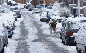  New research suggests thatthe icy weather is indeed evidence of change but that, counterintuitively, it reinforces the case for global warming rather than the reverse  Credit: Ben Birchall/PA 