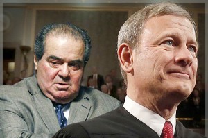 Justices Antonin Scalia, John Roberts  Credit: AP/Dave Tulis/Larry Downing/Photo montage by Salon