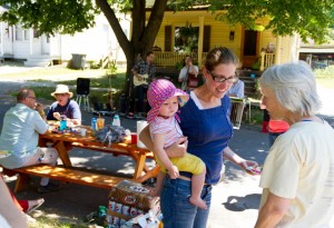 Socializing with neighbors leads to more planet friendly behaviors that visits with family or friends.  Credit: Joshua Brown/UVM