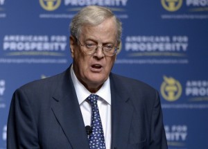 Americans for Prosperity Foundation Chairman David Koch speaks in Orlando, Florida, in August, 2013. Credit: AP Photo/Phelan M. Ebenhack