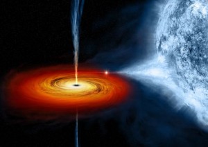 What a black hole looks like, maybe. Artist’s rendition via NASA.