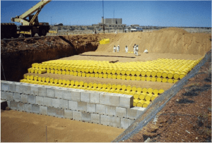 Temporary nuclease waste storage facility