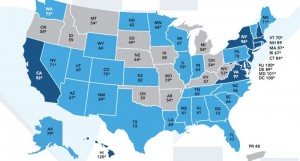 Hours needed at minimum wage to afford a one-bedroom apartment (National Low-Income Housing Coalition)