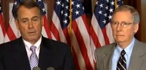 House Speaker John Boehner (R-Ohio) and Senate Majority Leader Mitch McConnell (R-KY)