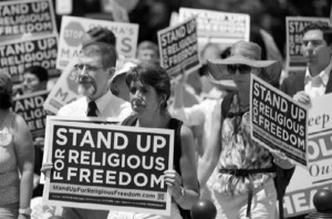 Protesters gather in Washington, D.C., for the Stand Up For Religious Freedom rally.  Credit:  Flickr and  the American Life League 