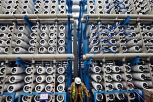  A hundred million gallons of ocean water will be pumped through the Carlsbad Desalination Project each day. Credit: Gregory Bull/File/AP 