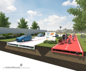 The Dutch recycled plastic rroadway Credit: VolkerWessels