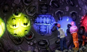 Workers at the Coca Codo Sinclair hydroelectric power plant in El Chaco, Ecuador. Hydropower is the biggest non-polluting source of power generation.  Credit: [e]Stringer/Xinhua Press/Corbis 