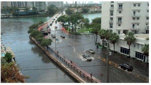 Heavy rains leave Miami Beach flooded. Credit: National Weather Services