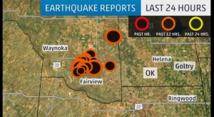 Oklahoma earthquake swarm credit: weather channel