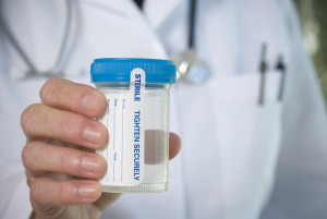 Urine drug test sample bottle