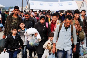 Migrants moving through a transit camp in Gevgelija, Macedonia, after entering the country by crossing the border with Greece. Credit: Ognen Teofilovski/Reuters