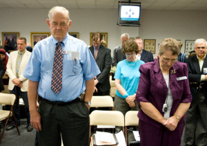 Anthony Bruner and Mary Lou Bruner at a Texas State Board of Education meeting in 2010. Credit: Jay Janner/Austin American-Statesman, via Associated Press 