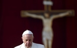 Pope and crucifix