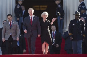 In this Monday, Jan. 19, 2015, file photo, Alabama Gov. Robert Bentley and his wife, Dianne Bentley, walk down the Capitol steps during his inauguration for a second term, in Montgomery, Ala. Alabamas first lady on Friday. Aug. 28, 2015, filed for divorce from Gov. Robert Bentley, saying their 50-year marriage has suffered an irretrievable breakdown. The divorce was one of Alabama's top stories in 2015.  Credit: AP/Brynn Anderson