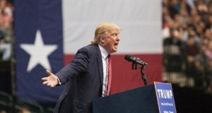 US Republican presidential candidate Donald Trump speaks during a campaign rally at the American Airlines Center in Dallas on September 14, 2015 Credit: Laura Backman/AFP 