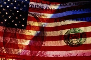 flag and dollar