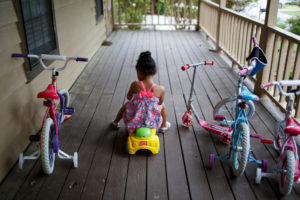  Zai Deshields, 4, at her home in Stone Mountain, Ga., this week. Last week she pulled a handgun out of a backpack at her grandmother’s home in Arlington, Tex., and shot her uncle in the leg.  Credit Melissa Golden/ The New York Times 