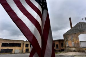 One of several shuttered factories in Huntington, Ind., a town of 17,000 where for generations such goods as baby shoes, ice cream cones, barbecue grills and dentures were made. Credit: Michael Robinson Chavez/The Washington Post