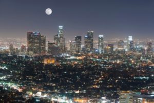 Los Angles night skyline Credit: Arman Thanvir/Flickr