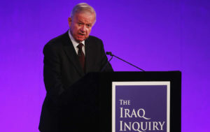  Sir John Chilcot presents the Iraq Inquiry Report in London on July 6, 2016.  Credit: Dan Kitwood / AP