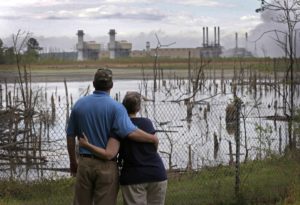 An ash pond full of dead trees near Duke Energy’s Buck Steam Station in Dukeville, N.C. Credit: AP/Chuck Burton